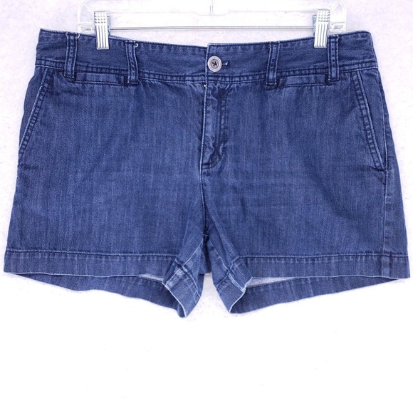 Ann Taytor LOFT Jean Shorts Women Size 14 Mid Rise Denim Pants - Picture 1 of 6
